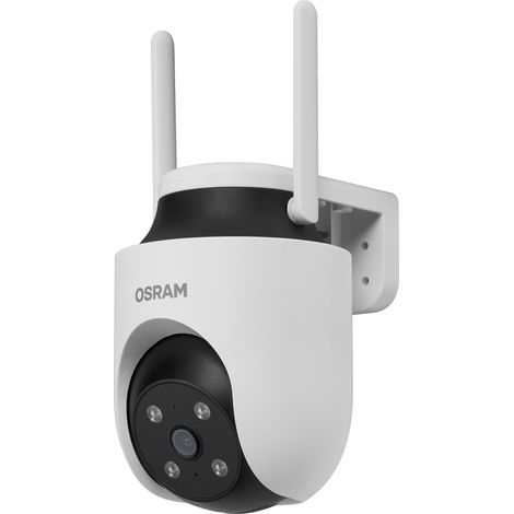 OSRAM Caméra extérieure SMART+ WiFi 360° 4MP 2K IP65 Extérieur Blanc Caméra extérieure SMART+ WiFi 360° 4MP 2K IP65, panoramique-inclinaison, vision nocturne 10 m, compatible Alexa, extérieur, blanc (1/5)