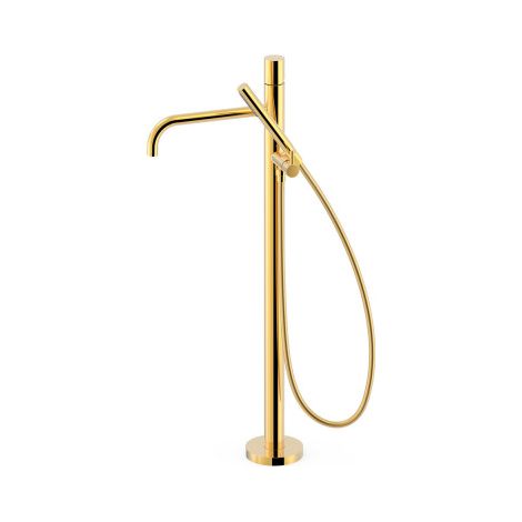 Mitigeur sur pied pour baignoire et douche1 colonne verticale Or 24K - TRES 26247006OR