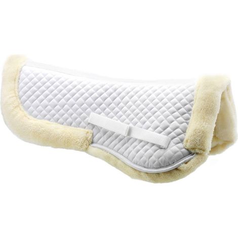 Unique, Blanc et écru: Sous-coussin matelassé doublé d'agneau synthétique ton sur ton Daslo SIZE L FULL (1/5)