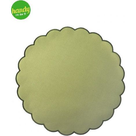 Tovaglietta verde H&H tonda in cotone Ø 38 cm
