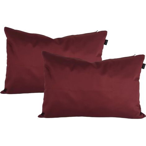 Housses de coussins 30x50 Couleur unie Grenat Cajou Lot de 2 housses de coussin pour canapé et lit Oreillers décoratifs en tissu résistant en coton et polyester avec fermeture éclair (1/5)