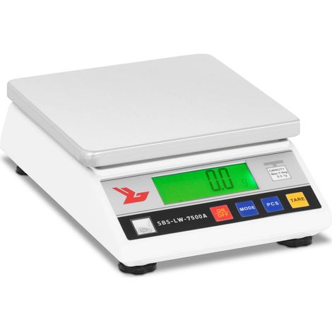 Báscula de precisión LCD SBS-LW-7500A, precisión de 0,1 g a 7500 g