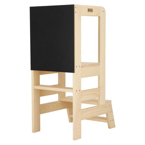 Lernturm mit Tafel Treppenhochstuhl mit Plattform 90 cm Massivholz