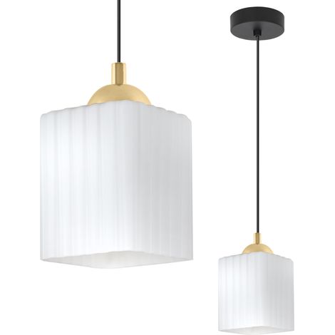 Suspension Riffle, noir et or, monobloc, cube blanc, E27 (1/5)