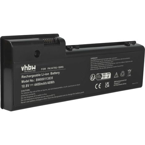 vhbw Akku kompatibel mit Toshiba Satellite P105 Series Notebook (4400 mAh, 10,8 V, Li-Ion) (1/5)