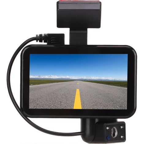 Caméra de voiture double HD 120° grand angle, enregistrement d'urgence, DVR embarqué pour véhicule, vidéo haute définition, dashcam avant et arrière, fonction de surveillance, angle large 120 degrés, (1/5)