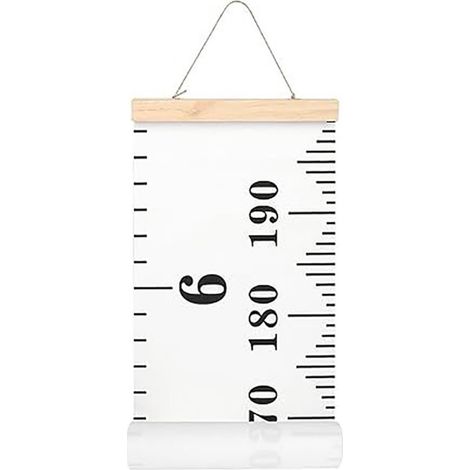Toise pour enfants - Toise pour enfants - Toise pour enfants - 20 x 200 cm - Fixation murale - Décoration chambre d'enfant - Règle de mesure pour bébés, filles, garçons - Wit (1/3)