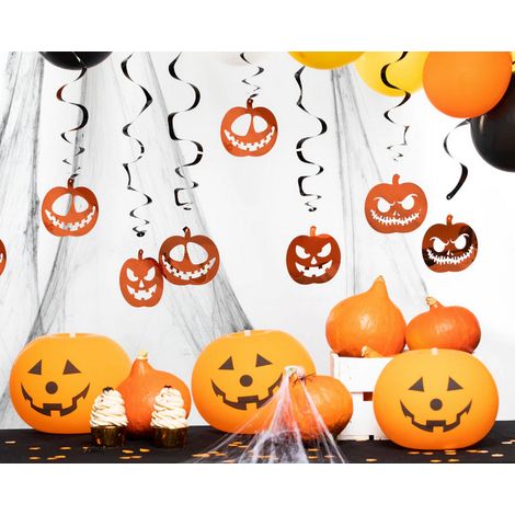 Decorazioni a spirale a forma di zucca per Halloween, 6 pezzi. (1/2)