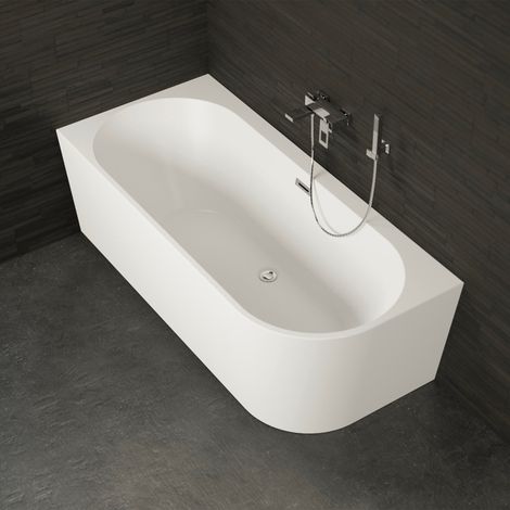 Freistehende Badewanne Capri 180 links weiß 180 x81 x58 cm, by SPALINA