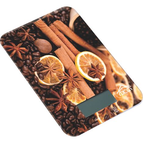 BILANCIA DA CUCINA ELETTRONICA CON BASE IN VETRO Portata kg. 5