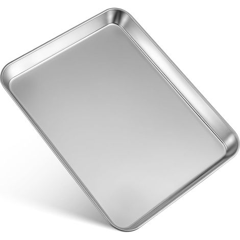 Plateau d'Objets en Acier Inoxydable 31X24X2,5 CM Plat pour Rangement et Utilisation en Milieu Médical (1/5)