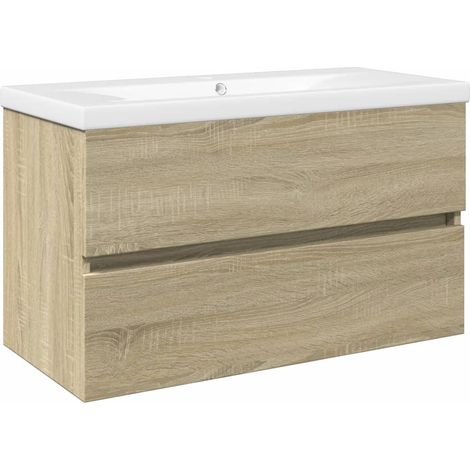 Maison Exclusive - 2-tlg. Badmöbel-Set Keramik und Holzwerkstoff