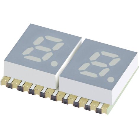 Kingbright Afficheur 7 segments jaune 5.08 mm 1.95 V Nombre de chiffres: 2 KCDC02-107
