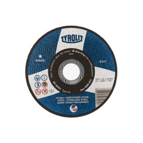 Disco da Taglio Piatto 41C Ø115x1,6x22,23 A46Q-BFB Tyrolit