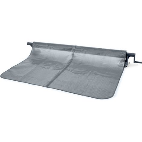 Enrouleur de bâche à bulles pour piscine tubulaire rectangulaire 7,32 x 3,66 m – Aluminium à visser – Épaisseur 160 microns – Compatible Intex