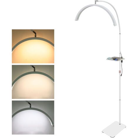 TONYSA Lampe LED en forme de demi-lune, lampe pour extensions de cils, lampe sur pied 36 W avec tête réglable à 360°, 3 200 K-5 600 K pour tatoueurs, maquilleurs, instituts de beauté et soins de la pe