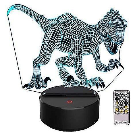 Veilleuse 3D dinosaure pour enfants, cadeau de Noël, anniversaire, jouet Indoraptor, lampe illusion 3D, lumière animale, cadeaux pour garçons, chambre à coucher, fourniture de fête (1/5)