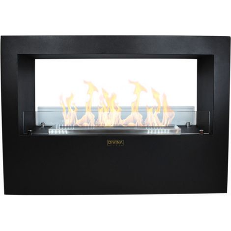 Camino de bioetanol Giotto S negro 100x30x70 cm – Ecológico para interiores y exteriores