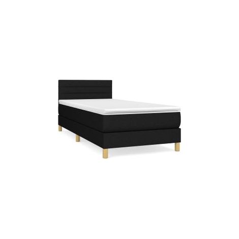 Sommier à lattes de lit et matelas Noir 80x200 Tissu (1/5)