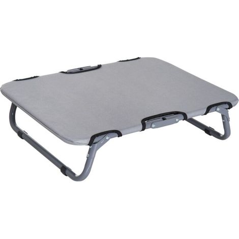Lit pliant surélevé pour chien PawHut extérieur rafraîchissant pour petits chiens gris 59x46x15 cm (1/5)