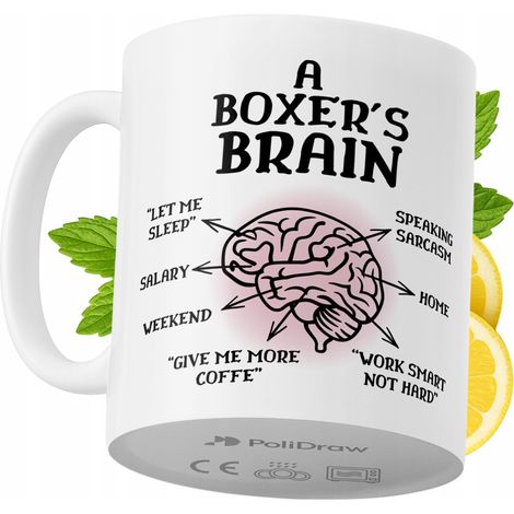 Taza de café/té divertida con diseño de texto humorístico para un boxeador. Taza ideal para cumpleaños, santos, días festivos y ocasiones especiales. Color blanco, 330 ml. (1/5)