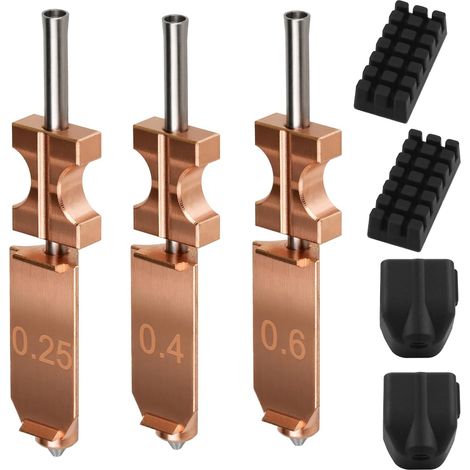 Kit di ugelli AD5X migliorato: ugelli da 0,25, 0,4 e 0,6 mm 2 calze in silicone + 2 spazzole di pulizia placcate in rame e titanio, compatibili con parti di stampanti 3D multicolore.