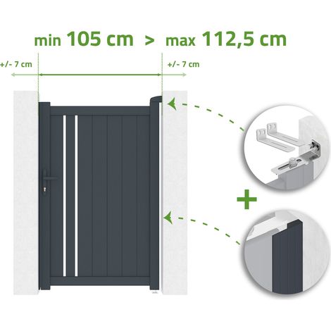Tor in der Breite verstellbar 1m GIONA H.160cm grau Aluminium