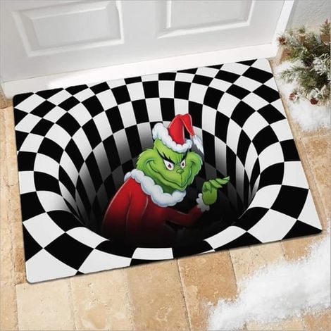 Paillasson illusionniste, paillasson de Noël antidérapant à effet visuel, pour Noël (1/5)