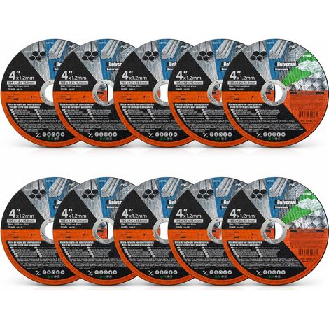 Lot de 10 disques à tronçonner 105 x 1,2 x 16 mm pour fer et métal – 10,2 cm pour meuleuse d'angle, disque fin universel pour coupe rapide et précise, max 15300 tr/min 80 m/s (1/5)
