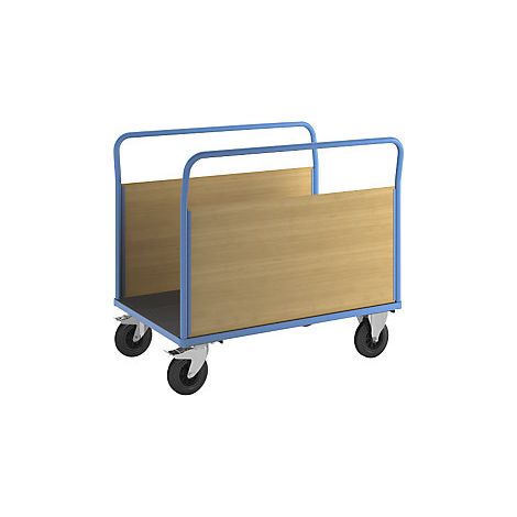 Carro de plataforma con paredes de madera  con 2 paredes