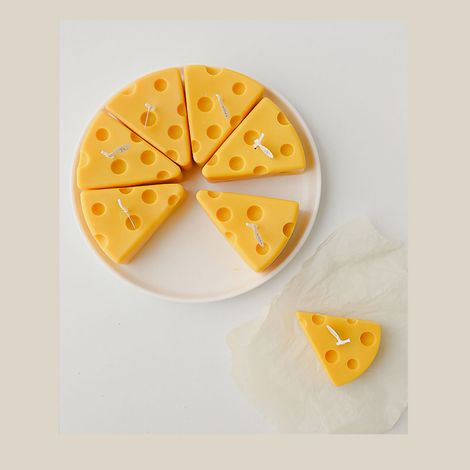 Lot de 5 bougies en forme de fromage, décoration d'intérieur artisanale pour l'aromathérapie, accessoires photo, décoration de scène, bougies en forme de fromage, mini-fromages (1/5)