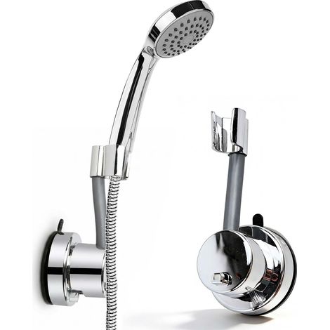 Support de Pommeau de Douche à Ventouse Argent – Support Douchette à Main, Rotatif 360° pour Douche, Installation Rapide et Pratique, Résistant à la Rouille, Universel et Réglable (1/5)