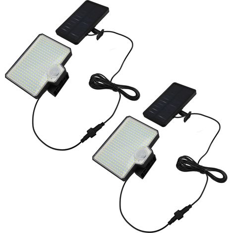 Lampes Solaires Exterieures Jardin 294 Led avec Détecteur De Mouvement, Lampe Solaire Exterieur Avec Batterie Étanche Ip65 De 1800 Mah, Quatre Modes D'Éclairage, Spot Solaire Exterieur (1/5)