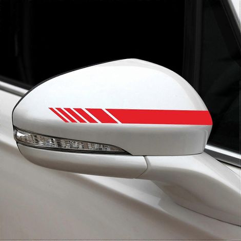 6 Stück Autoaufkleber im Streifenstil, universelle Autohaken, Spiegel- und Karosserieseitenaufkleber, Vinyl, rot