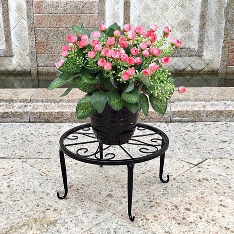 Support Pour Pot De Fleurs - En Fer Galvanisé Anti-Rouille - Hauteur 6 cm - Diamètre Extérieur 31,5 cm - Intérieur 23 cm - Charge Max 136 kg - Intérieur Extérieur - 1 Pièce (1/3)