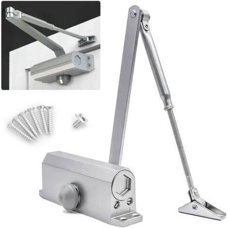 Ferme-porte Hydraulique Automatique avec Dispositif D'arrêt,Ultrixe, Ferme Porte à Ressort Réglable, Tampon Fermé usage Commercial et Résidentiel Porte de 65-85 kg