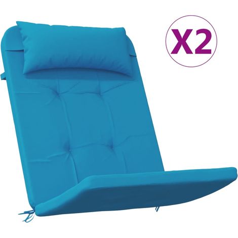Coussins de chaise adirondack lot de 2,Coussins d'extérieur bleu clair tissu oxford CFW918373 (1/5)