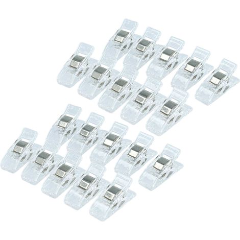 vhbw 20x Mollette wonder clips - con indicatori di distanza, trasparente (1/4)