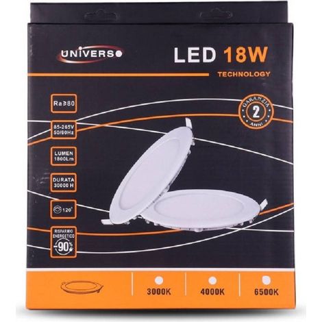 Trade Shop - SCHLANKES LED-PANEL 18 W EINBAU-RUNDES PVC WARMES KALTES NATURLICHT P205A-T - (1/2)