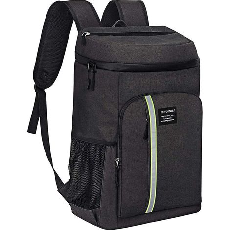 Sac à dos isotherme étanche pour pique-nique, camping et randonnée, noir (1/5)