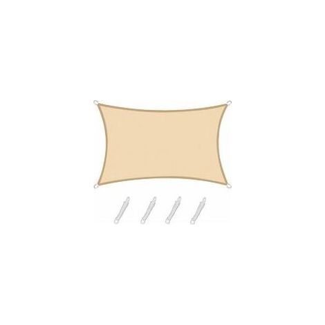 Voile d'ombrage Voile d'ombrage Rectangulaire Carré 2.5x3m Color Sable,Toile Imperméable Une Protection des Rayons UV à 95%, pour en Plein air, Jardin & terrasse, Piscine (1/5)