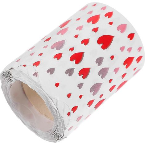 Rouleau de bordure en papier couché en forme de cœur pour la Saint-Valentin, 1000 x 7,60 cm, idéal pour les décorations de chambre d'enfant. 1 rouleau. (1/5)