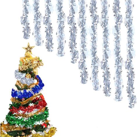 10 guirnaldas de alambre metálico brillante, decoración flexible, para interiores del hogar y fiestas navideñas. (1/5)