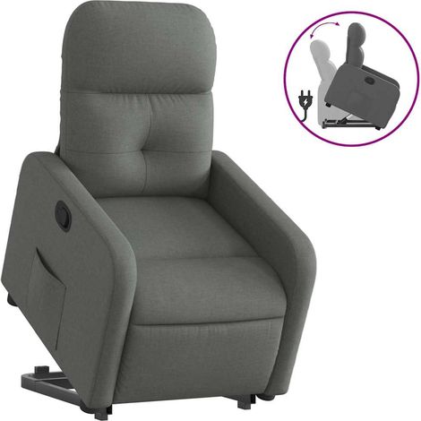 Maison Exclusive - Relaxsessel mit Aufstehhilfe Dunkelgrau Stoff