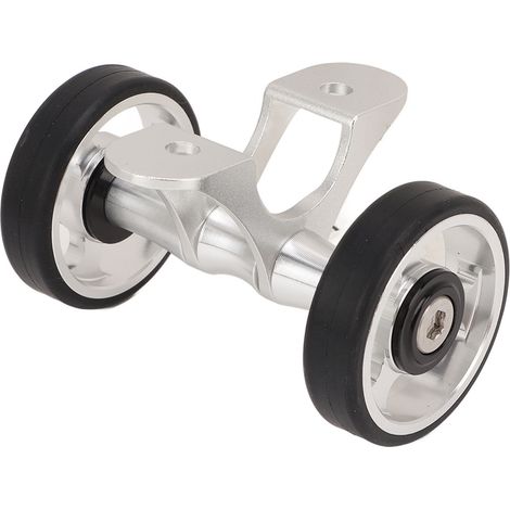 Easywheel Fahrradschutzblech, Doppelrollen für Brompton-Falträder, Dahon, silber (1/5)