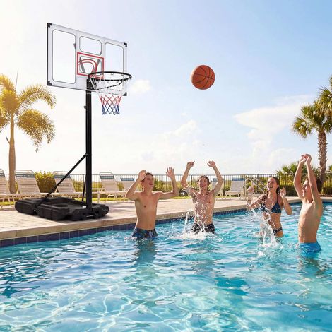 4.1-10 Feet Portable Basketball Hoop 18-Level Adjustable with Heavy Duty Fillable Base (1/5)