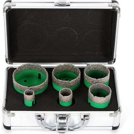 Gojoy – Kit de forets diamantés pour carrelage 6 pièces – Diamètre 20/25/42/50/55/68 mm – Filetage M14 – Longueur 60 mm pour perçage précis