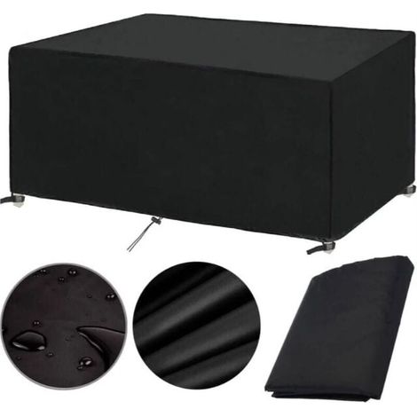 Funda para muebles de jardín de 200 x 100 x 75 cm, para mesa de jardín, para muebles de exterior, impermeable, resistente al viento, a los rayos UV y al frío, de tela Oxford (200 x 100 x 75 cm) (1/5)