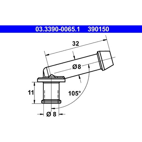 Raccord, tuyau flexible ATE 03.3390-0065.1 000 431 10 35 0431-8583 0652-9517