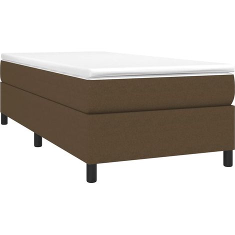 vidaXL Cadre de lit à lattes marron foncé 100x200 cm tissu